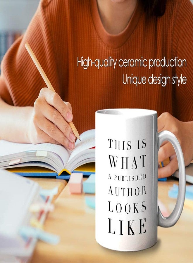 Bubble Hugs Writer Coffee Mug 11 oz, This Is What A Published Author Looks Like Gifts For Authors Men Women Novelist Poet Script Editor Motivational, White - Image 3
